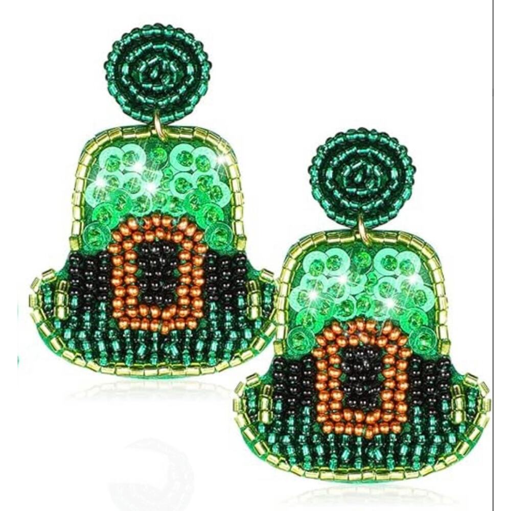 St Patrick’s Day Seed Bead Earrings